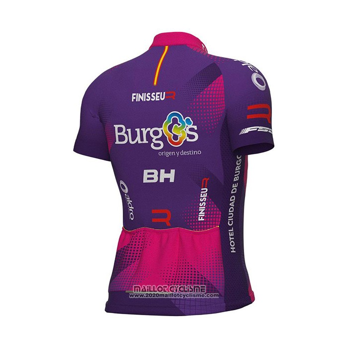 2022 Maillot Cyclisme Burgos Bh Violet Fuchsia Manches Courtes et Cuissard